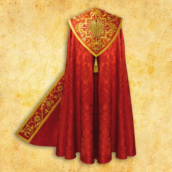Embroidered cape "Massimo-Rosso"