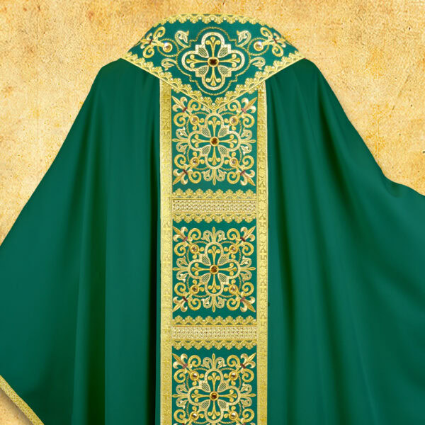Embroidered chasuble "Brillante-Verde"