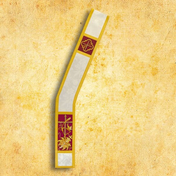 Embroidered deacon's stole "Classico Bianco"