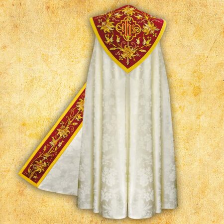 Embroidered cope "Classico Bianco"