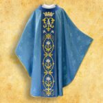 Embroidered chasuble "Maria D'Oro-Blu"