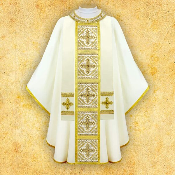 Embroidered chasuble "Brillante-Bianco"