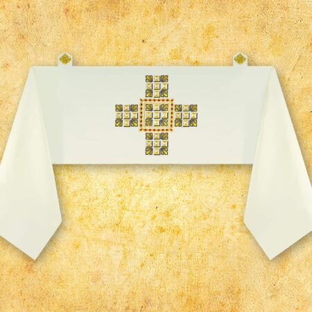 Chasuble with embroidered image of "Our Lady of Medjugorje"