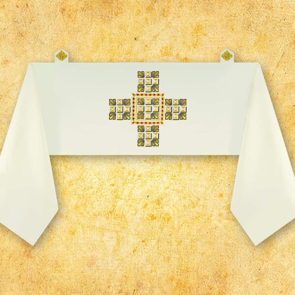 Chasuble with embroidered image of "Our Lady of Medjugorje"