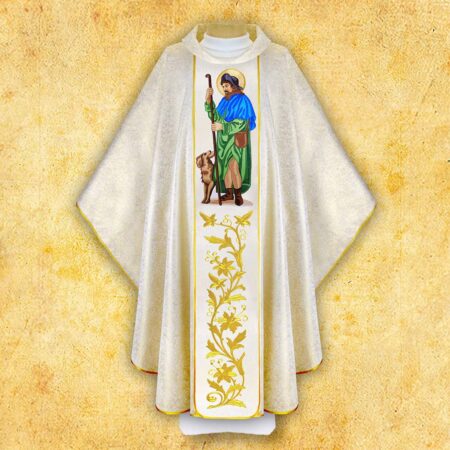 Chasuble with embroidered image of "St. Roch"