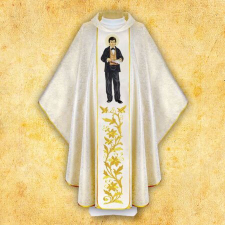 Chasuble with embroidered image of "St. Dominic Savio"