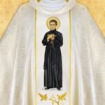 Chasuble with embroidered image "St. Padre Pio"