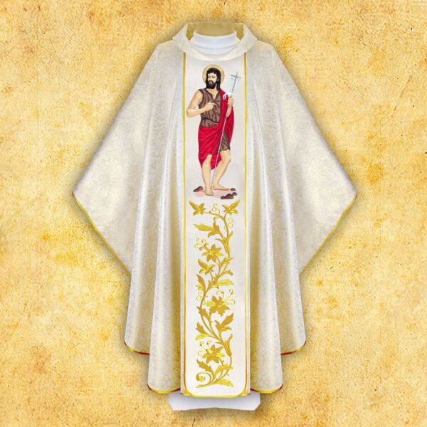 Chasuble with embroidered image of "St. John the Baptist"