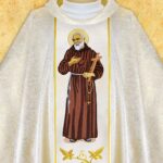 Chasuble with embroidered image "St. Padre Pio"