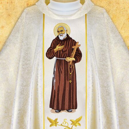 Chasuble with embroidered image "St. Padre Pio"