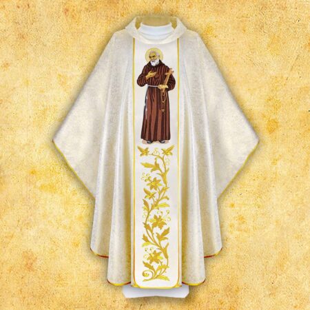 Chasuble with embroidered image "St. Padre Pio"