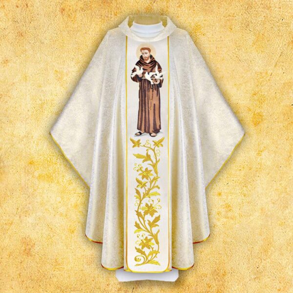 Chasuble with embroidered image of "St. Francis"