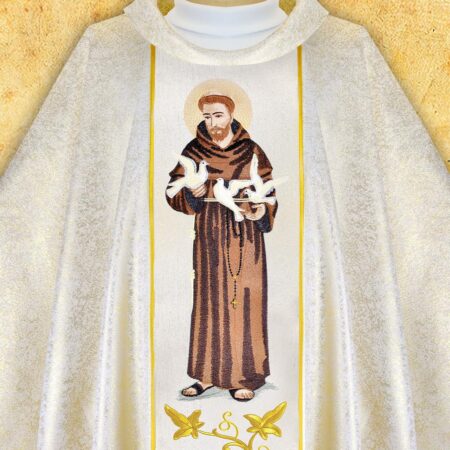 Chasuble with embroidered image "St. Padre Pio"