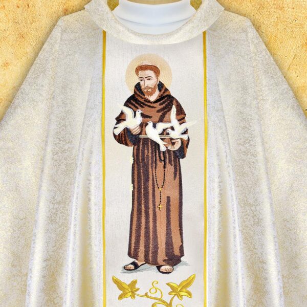 Chasuble with embroidered image "St. Padre Pio"
