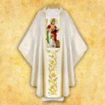 Chasuble with embroidered image of "St. Ambrose"