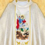 Chasuble with embroidered image "St. Padre Pio"