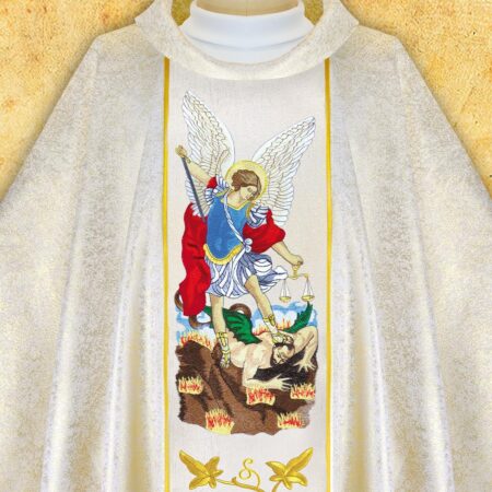 Chasuble with embroidered image "St. Padre Pio"