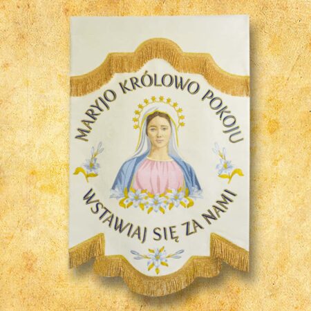 Embroidered banner - Our Lady Queen of Peace