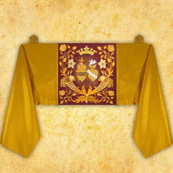 Embroidered shoulder veil "Heart of Jesus and Mary"