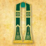 Embroidered Roman stola "Brillante-Verde"