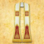 Embroidered Roman stola "Brillante-Vino"