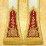 Embroidered Roman stola "Brillante-Vino"