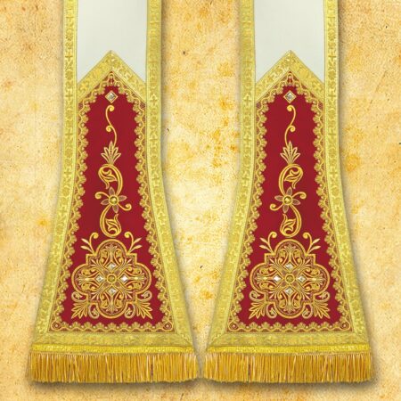 Embroidered Roman stola "Brillante-Vino"