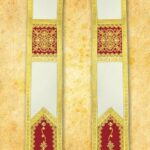 Embroidered Roman stola "Brillante-Vino"