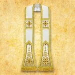 Embroidered Roman stola "Brillante-Bianco"