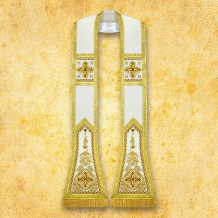 Embroidered Roman stola "Brillante-Bianco"