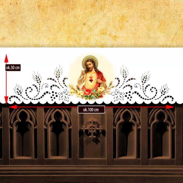 Openwork altar tablecloth - laser cut with thermal sublimation printing