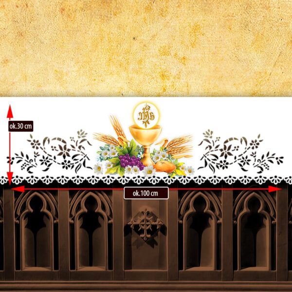 Openwork altar tablecloth - laser cut with thermal sublimation printing