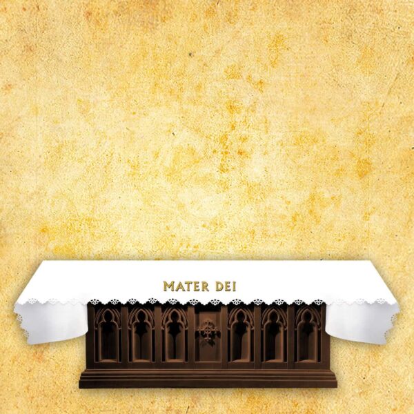 Laser-cut photo tablecloth "Mater Dei"