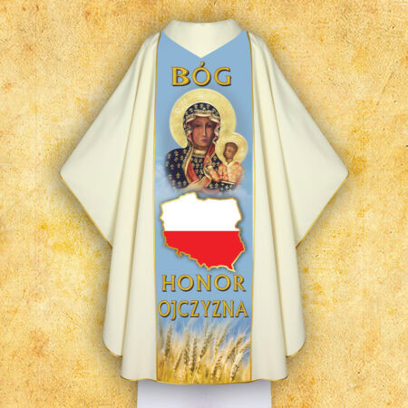 Patriotic photo chasuble "John Paul II and Our Lady of Częstochowa"