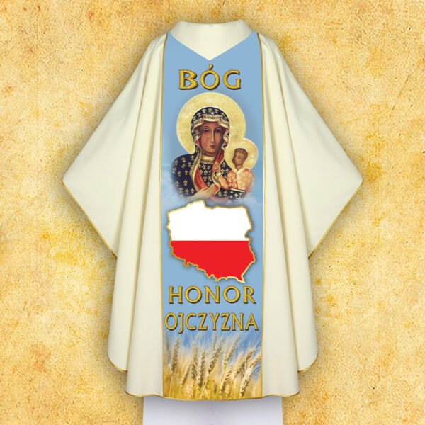 Patriotic photo chasuble "John Paul II and Our Lady of Częstochowa"