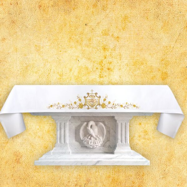 Embroidered Wedding Tablecloth "Golden Wedding Rings"