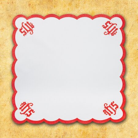 Embroidered "Cathedral" Red Napkin 110X110