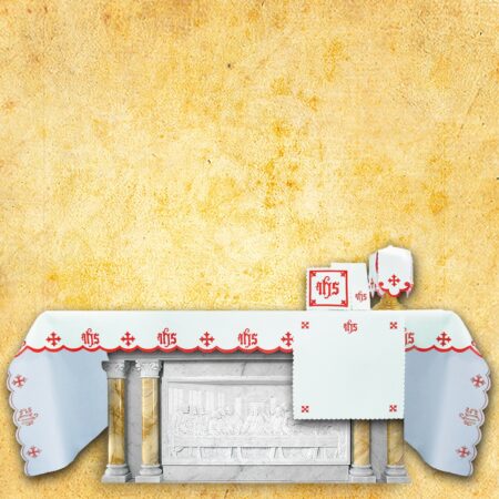 Embroidered "Cathedral" Red Napkin 110X110