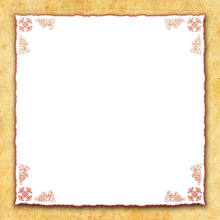 Embroidered Napkin "Calvario" Red 95X95