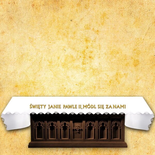 Laser-cut photo tablecloth "Saint John Paul II, Pray for Us"