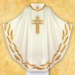 Embroidered Chasuble "Ombre Colorate" Ecru