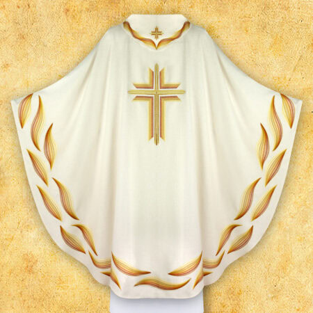 Embroidered Chasuble "Ombre Colorate" Ecru