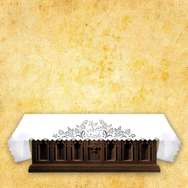 Openwork altar cloth for church altar "with lamb"