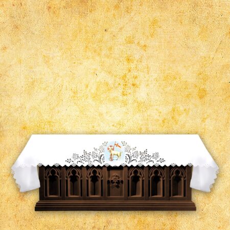 Laser-cut tablecloth with photo image