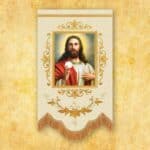 Mini double-sided embroidered banner "IHS"