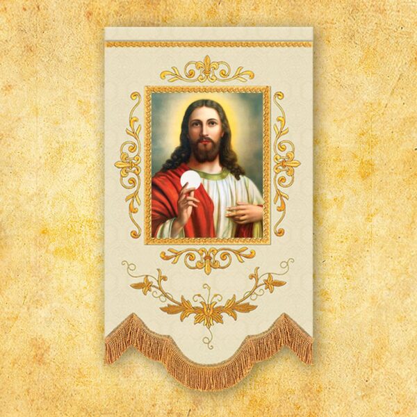 Mini double-sided embroidered banner "IHS"