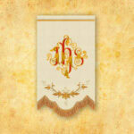 Mini double-sided embroidered banner "IHS"