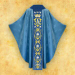 Embroidered chasuble "Maria D'Oro-Blu"