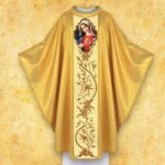 Embroidered chasuble with a photographic image of "The Heart of Mary"