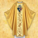 Embroidered chasuble with a photographic image of "Our Lady of Gietrzwałdzka"